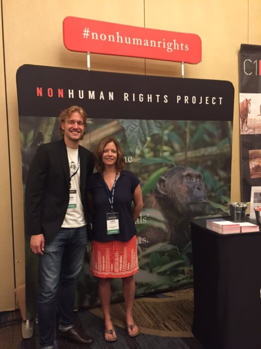 Kevin Schneider and Lisa Rainwater at the NhRP's exhibitor booth at AR2017.