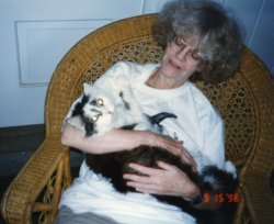 Jean and her cat Summit in 1996.